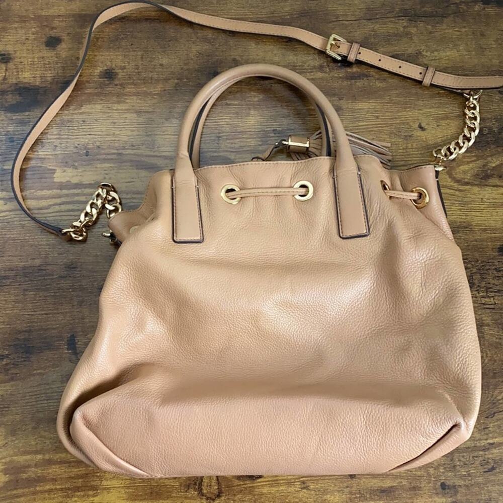 Mk Camden Large Drawstring Bag In Suntan Leather - image 3